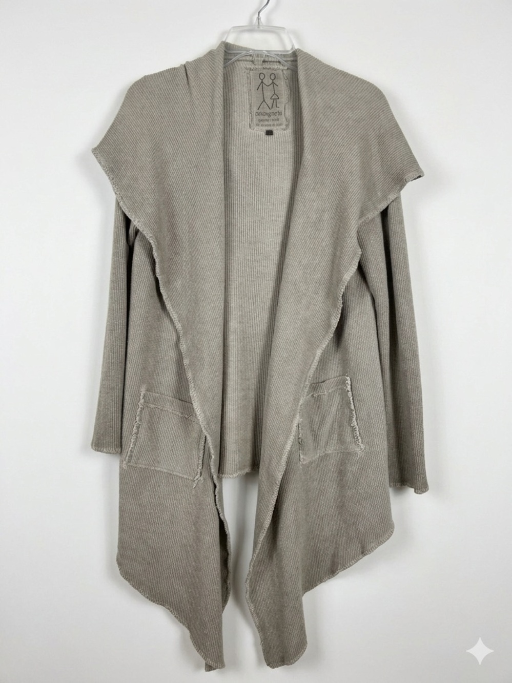 Johnny Was Pete & Greta Boho Ribbed Open Front Hooded Cardigan Medium